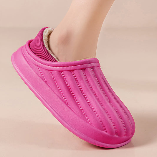 Fashion Thickened Couple Slippers Women's Winter Shoes Home Warm Plush Confinement Shoes