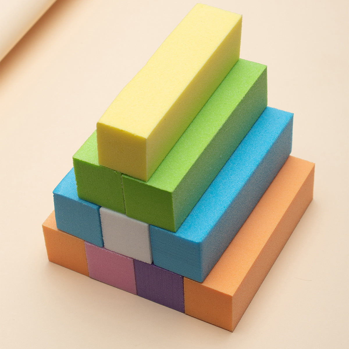 Nail White Tofu Block Color High Foaming Four Sides Grinding Block