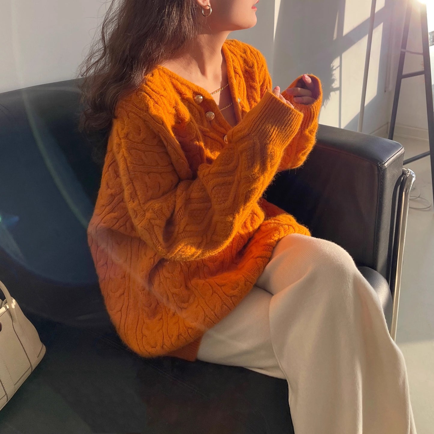 Gentle Elegant Pullover Knitted Top Loose