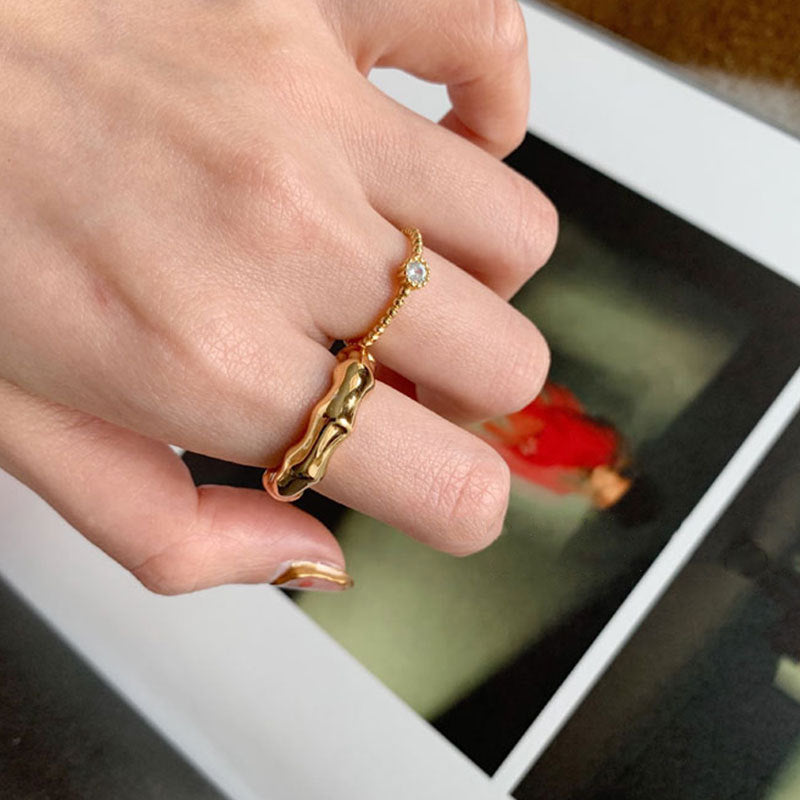 Pure silver custom made Korean bamboo ring