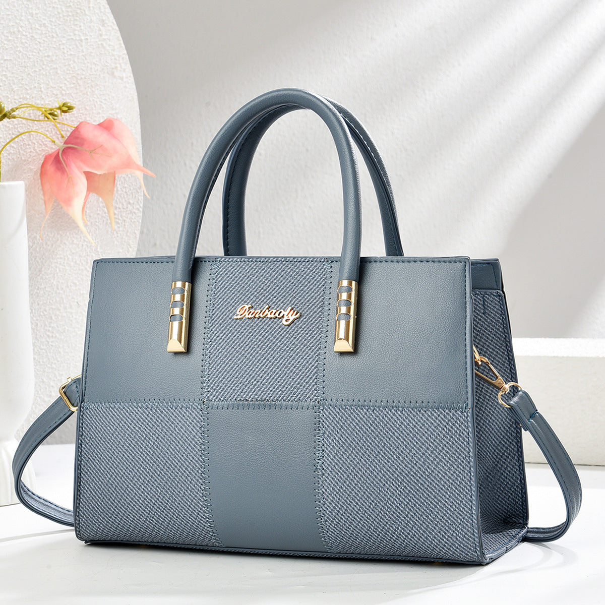 New Stylish Large-capacity Womens Tote Bag With A Bold Color-block Patchwork Design