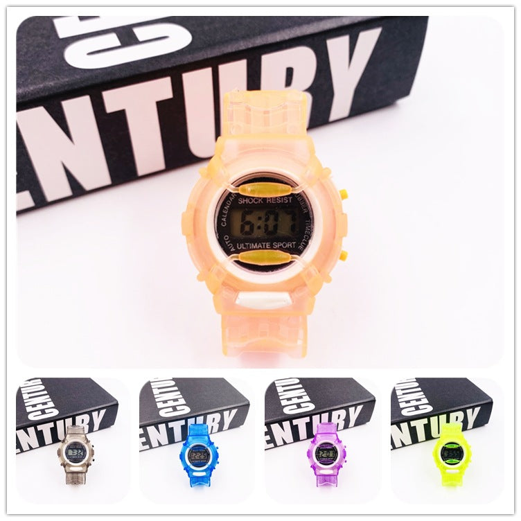 Children's jelly cartoon electronic watch multicolor