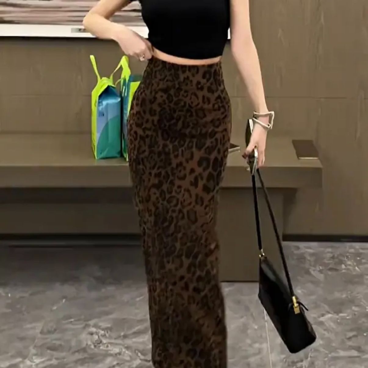 Sexy, Chic Leopard-print Skirt For Womenautumnwinter Style