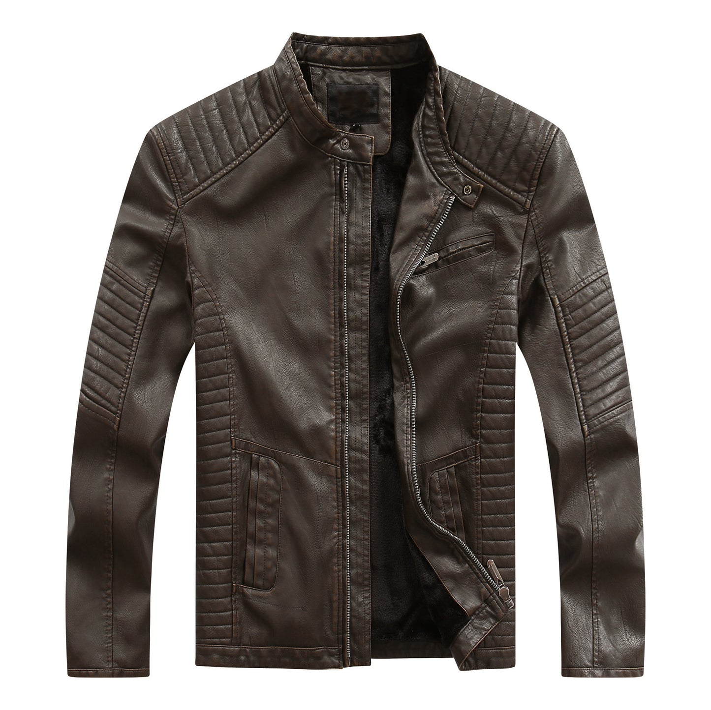 Style Washed Men's Pu Leather Jacket 3New