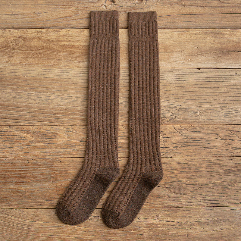 Simple College Wind Over The Knee Socks