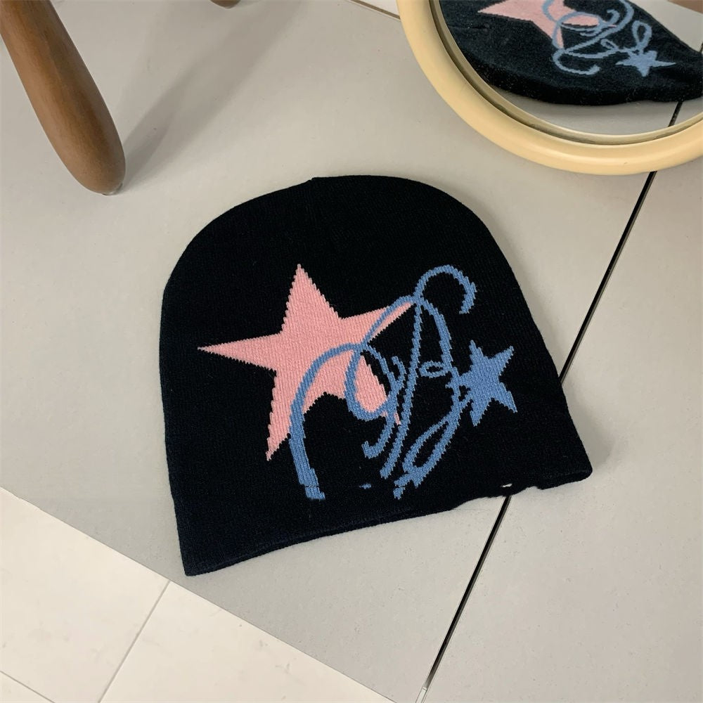 Jacquard Knitted Thin Woolen Cap