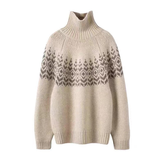 Autumn And Winter New Women's Thickened Loose Turtleneck Sweater