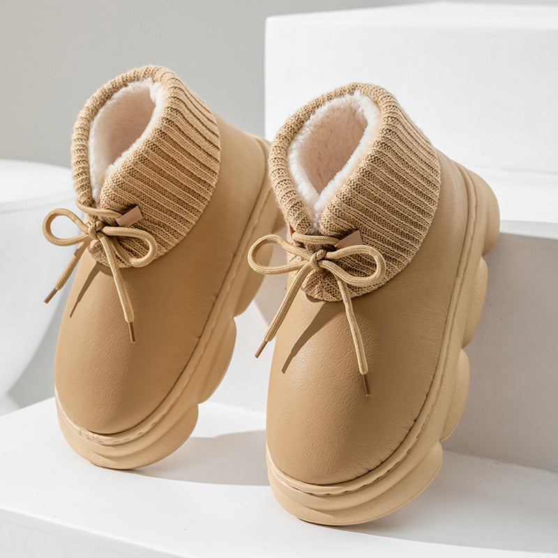 Waterproof High-top Cotton Slippers Women's Winter