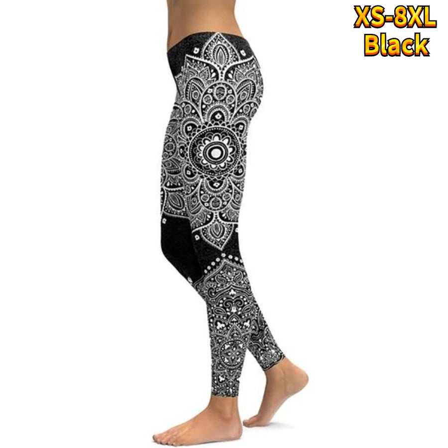 Printing High Waist Sexy Hip Yoga Pants  3D