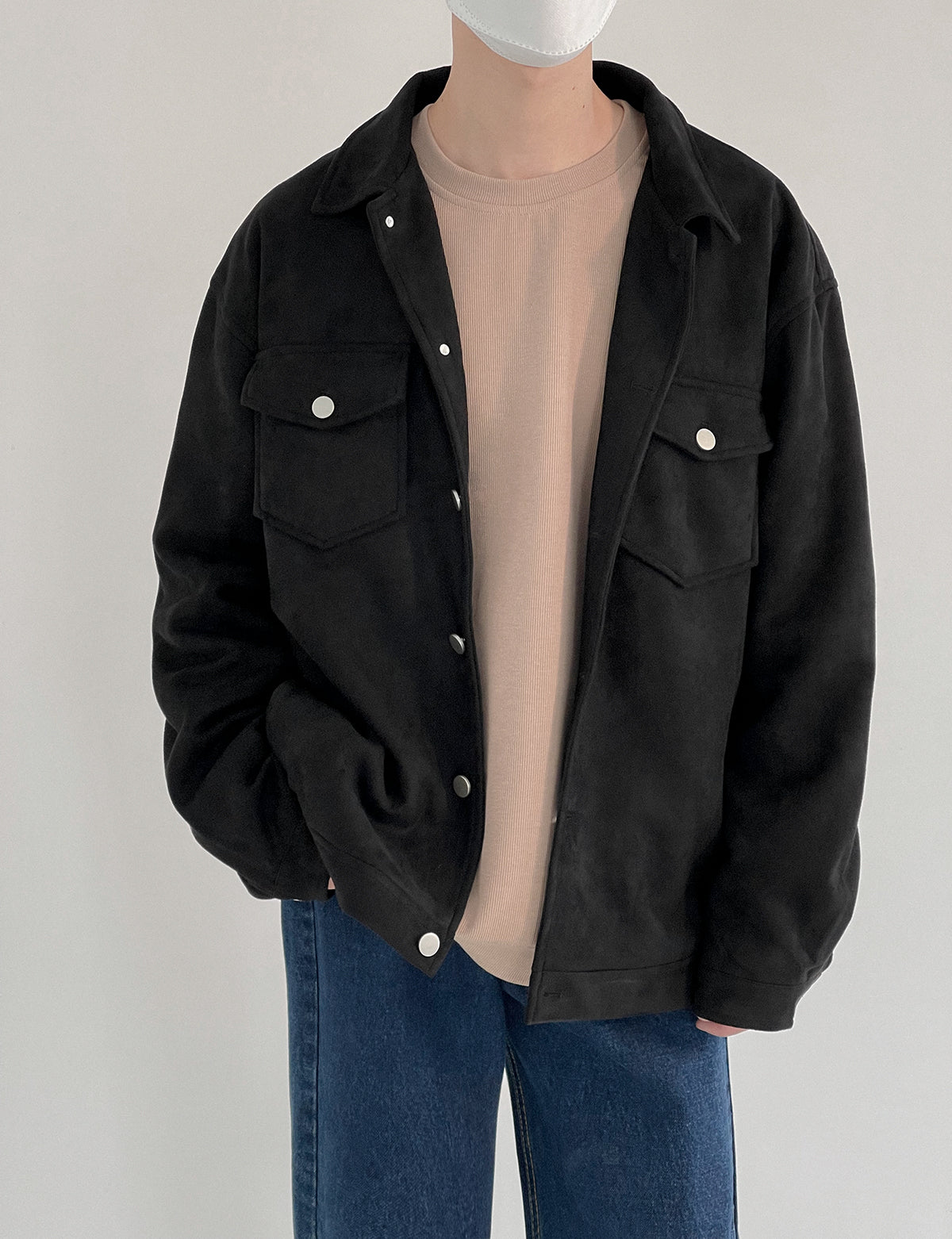 Men's Short Loose Suede Jacket
