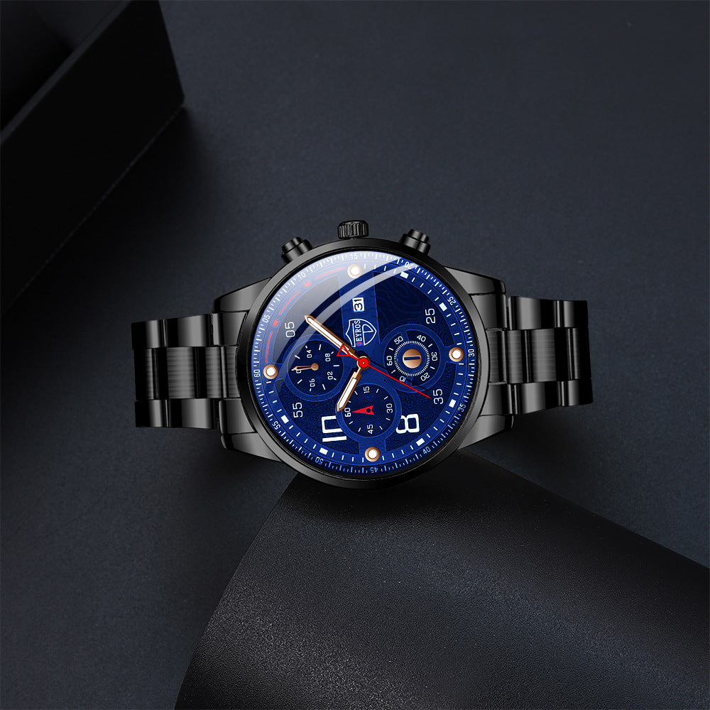Men's Stainless Steel Watch Calendar Quartz