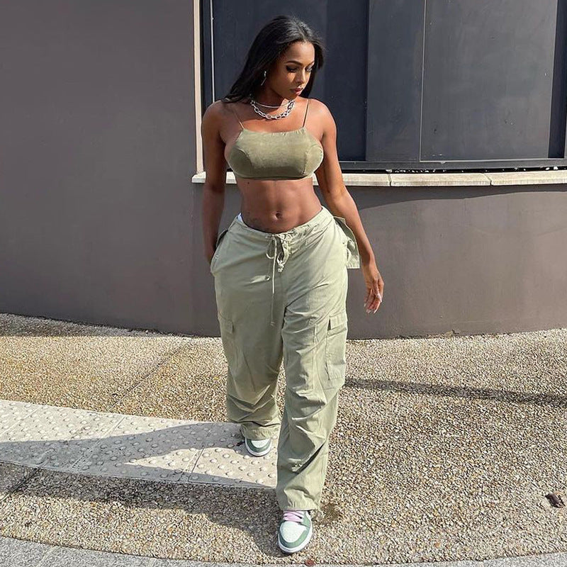 Casual Loose Low Waist Drawstring Trousers