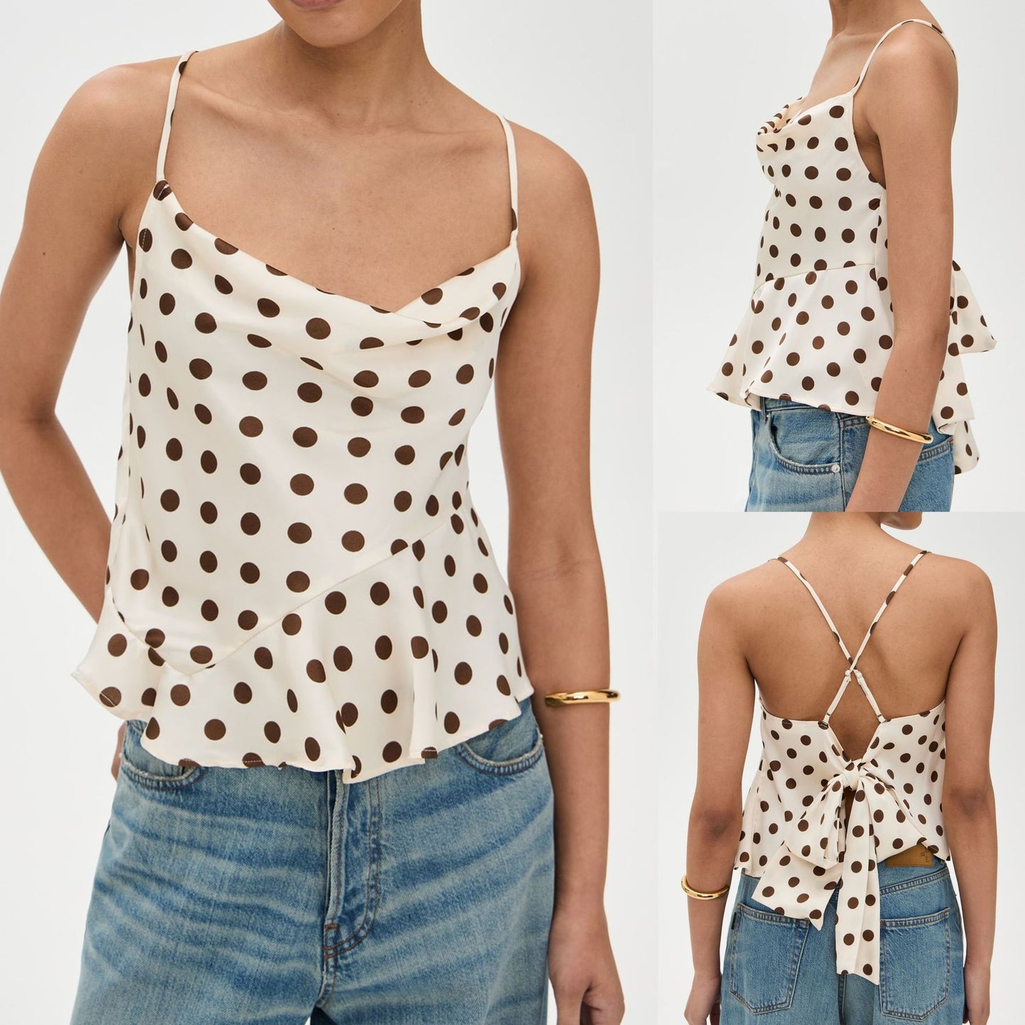 Women's Polka Dot Thin Shoulder Camisole