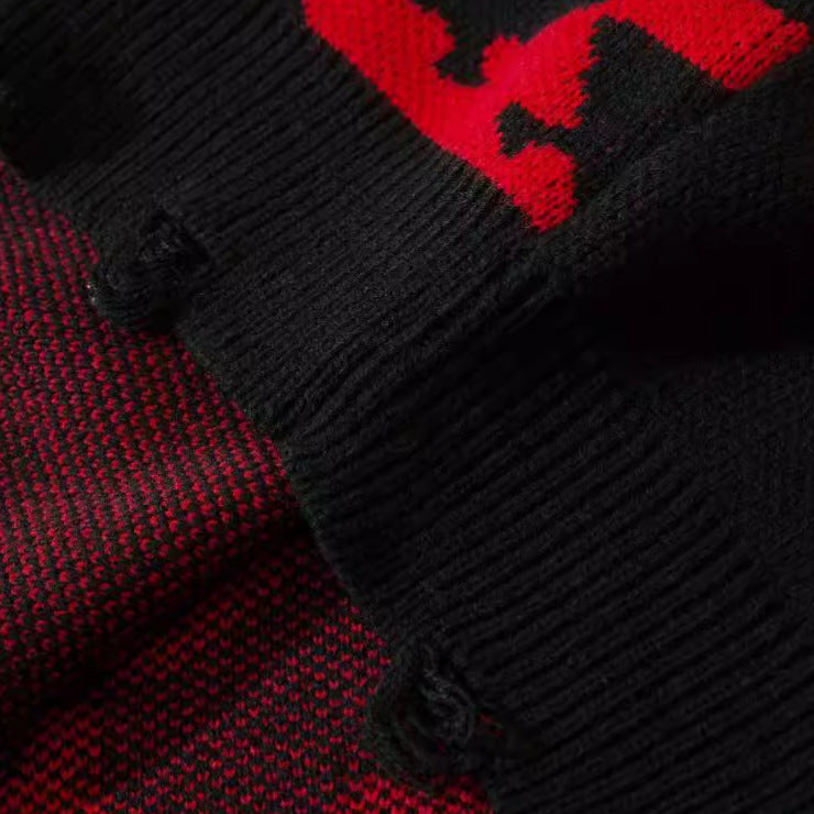 Dark American Sweater Heart Graffiti Sweater