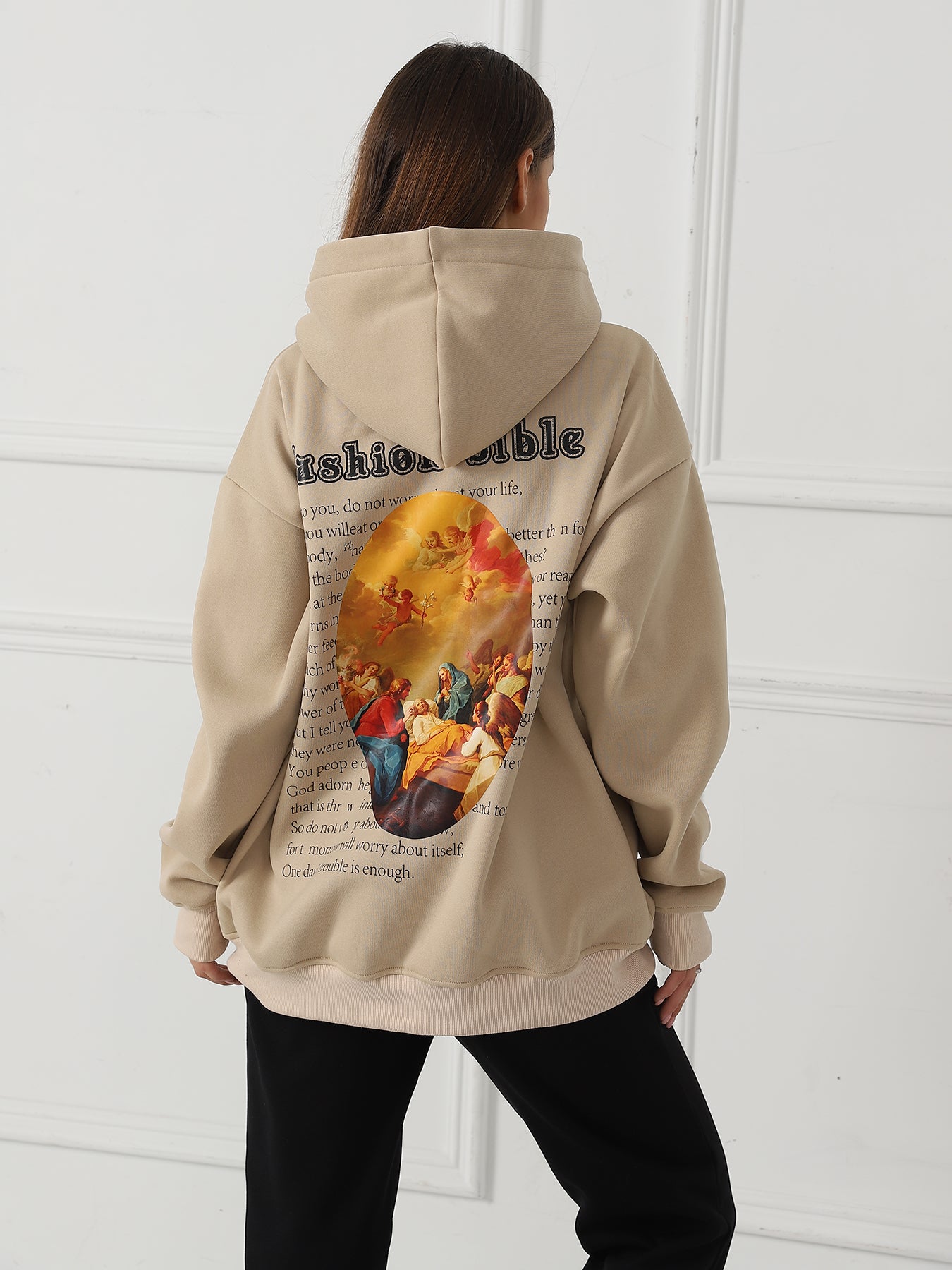 Dame Moderigtig Casual Langærmet Trøje med Print