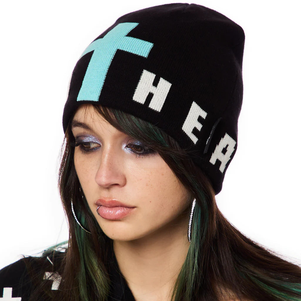 Harajuku Cross Pattern Jacquard Knitted Pullover Hat