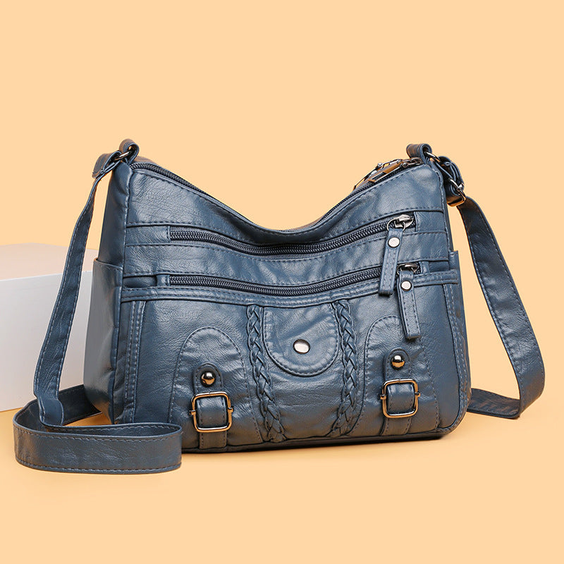 Multi-compartment Shoulder Soft Advanced Texture Crossbody Bag