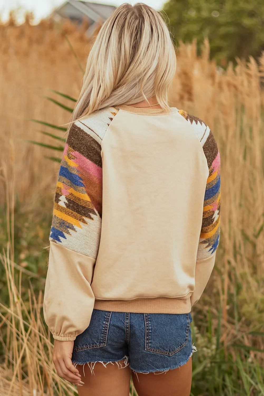 Dame sweatshirt med afslappet stil, farvematchende print og løs pasform