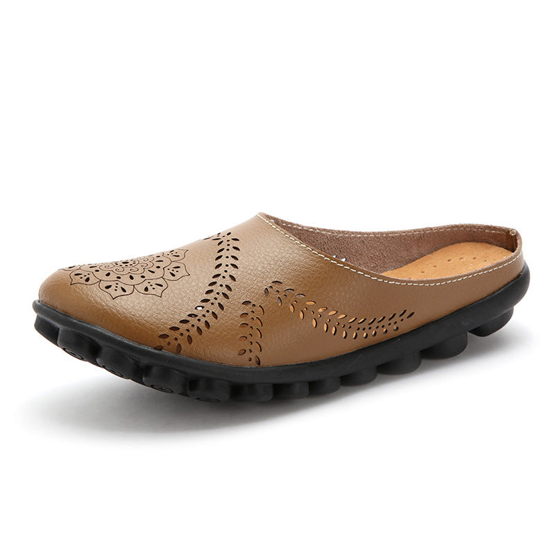 Summer New Slippers Mother Shoes Casual Low-Cut Flat Peas Women'S Shoes
