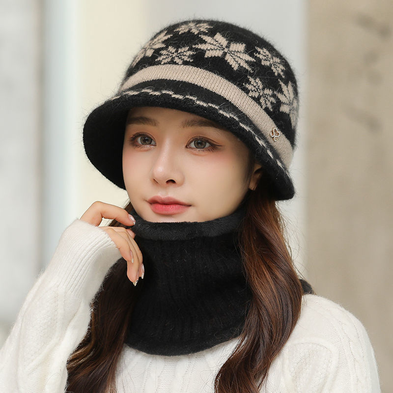 Fleece Warm Elderly Women's Knitted Basin Hat
