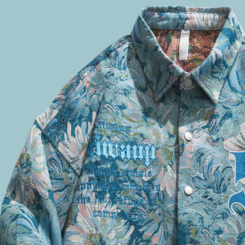 Loose Lapels Full Printed Embroidery Couple