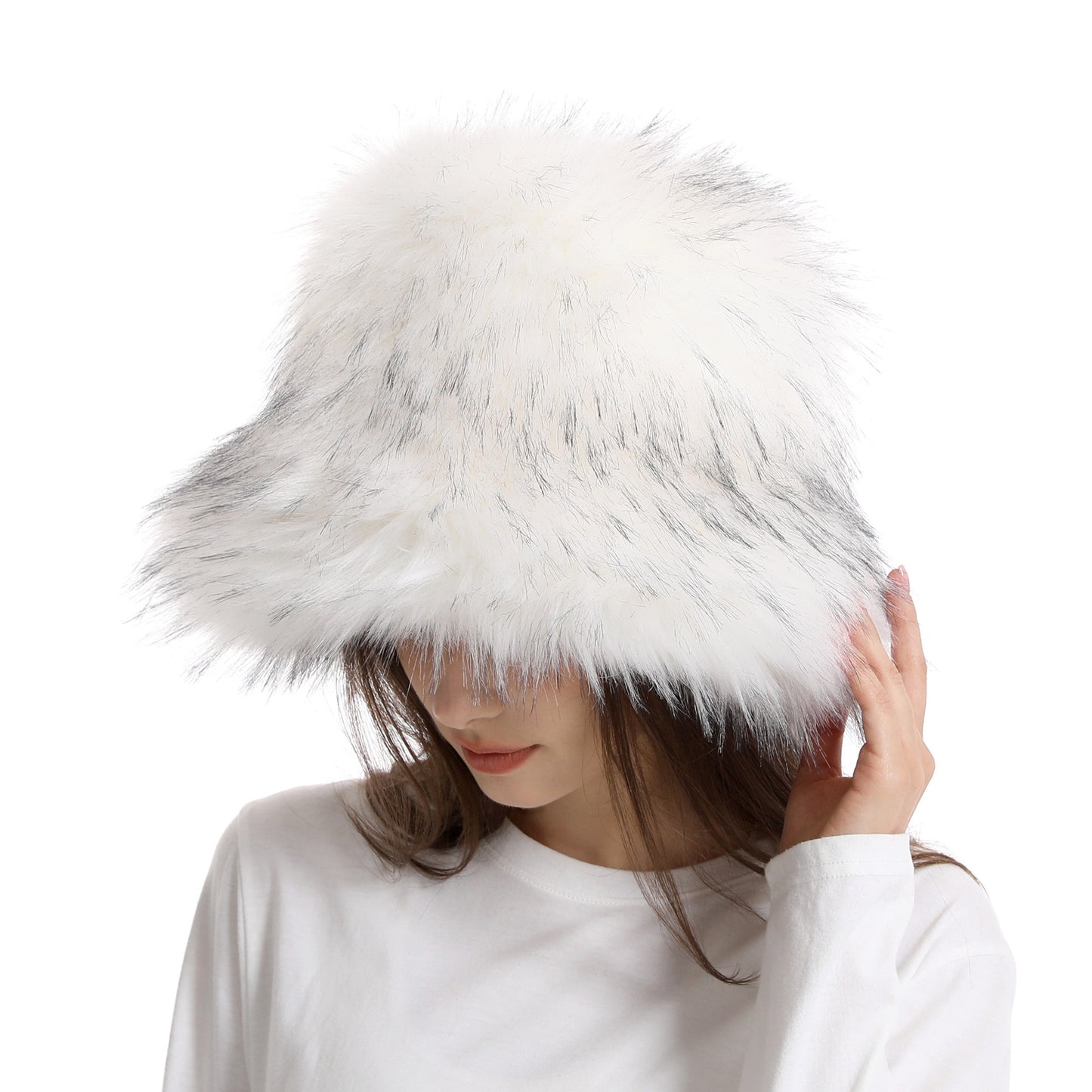 Winter Warm Thickened Faux Fur Straw Hat