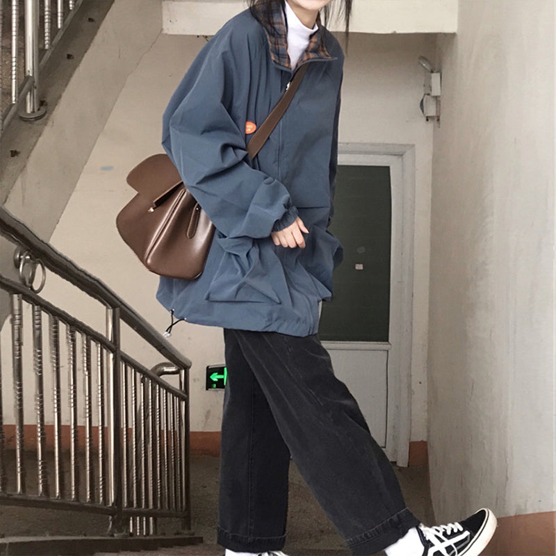 Women's Spring And Autumn Retro Winter New Loose Harajuku Style Both Sides Wear Jacket