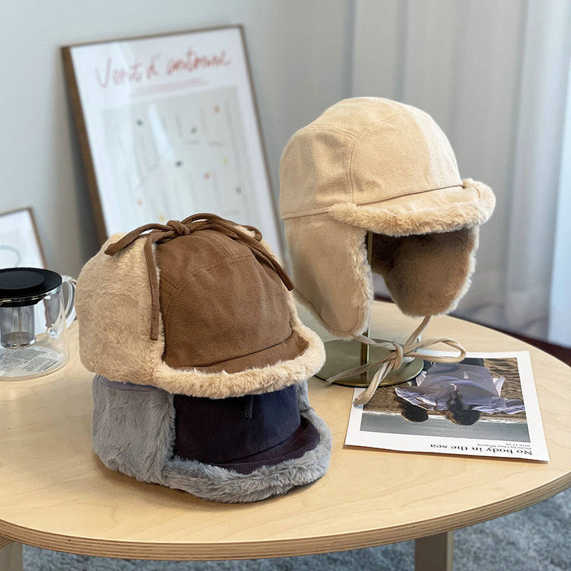 Electric Car Lamb Velvet Plus Velvet Leifeng Hat