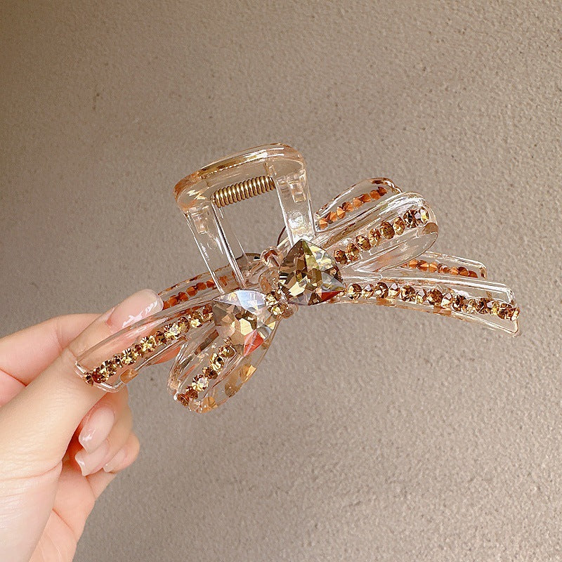 New Acrylic Crystal Bow Hair Clip For Women