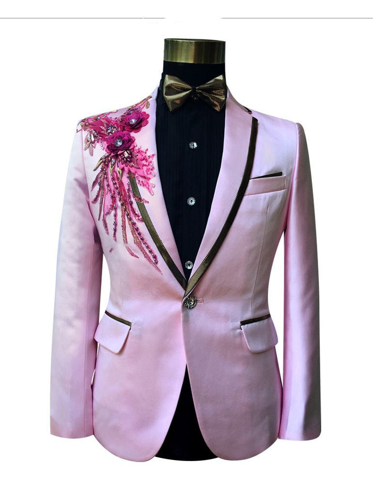 Men's Fashion Personality Suit Slim Three Piece