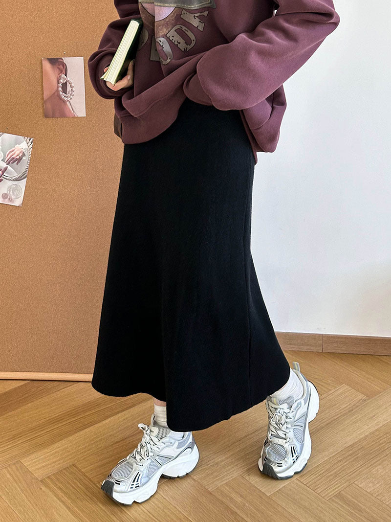 Winter Korean Style A- Line Skirt Slim Fit Slimming And Fashionable