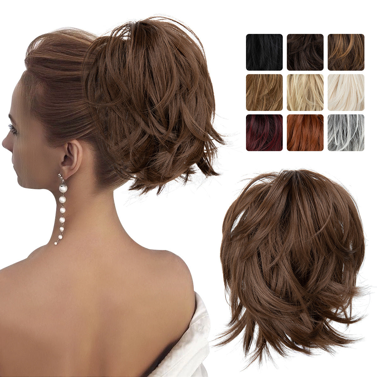 Wig Female Ponytail Short Grip Curly Hair