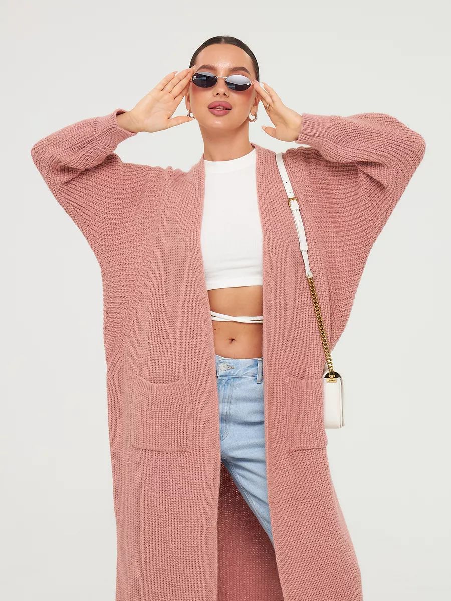 Women's Long Knitted Cardigan Buckle-free Coat
