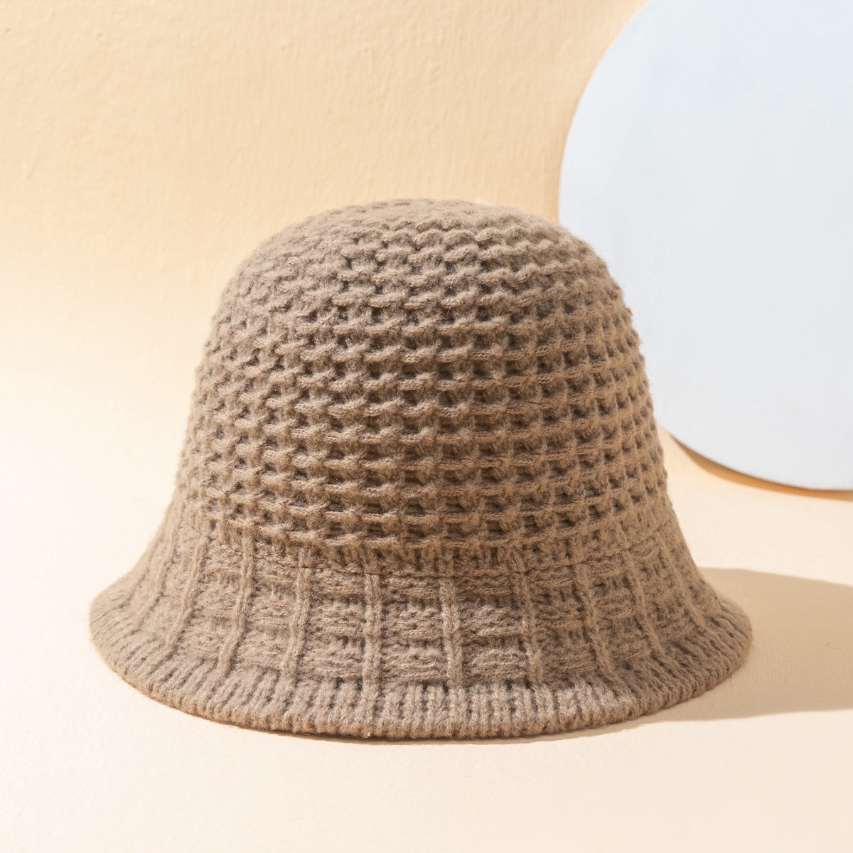Women's Autumn And Winter Pineapple Pattern Bucket Wool Blend Solid Color Simple Knitted Hat