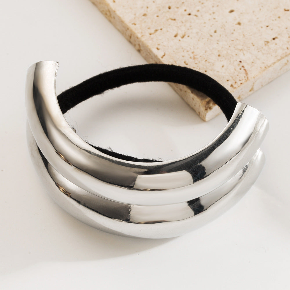 Temperamental Cold Style Geometric Metal High Elastic Twist Semicircle Shape All-match Hair Accessories