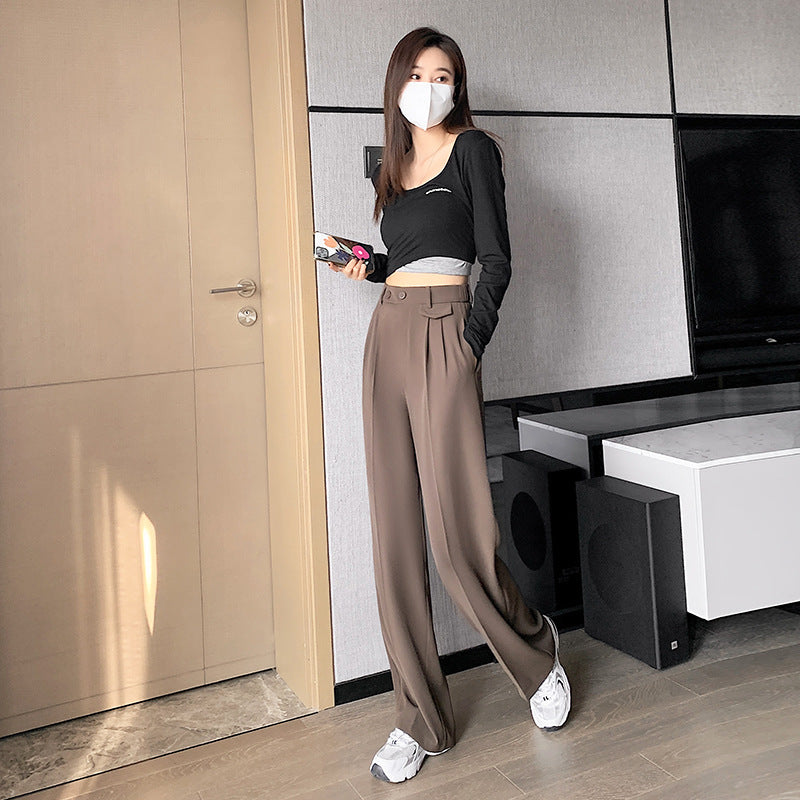Spring And Summer New High Waist Sagging Trousers Female
