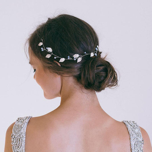 Handmade Hair Comb Alloy Leaves