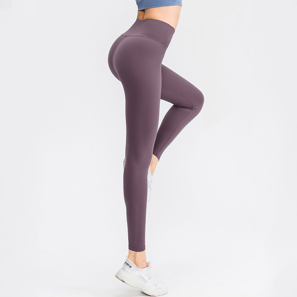 Autumn And Winter High Waist Yoga Pants Women's Skin-friendly Double-sided Nude Feel Cross High Waist Slim Look Running Fitness Sports Pants