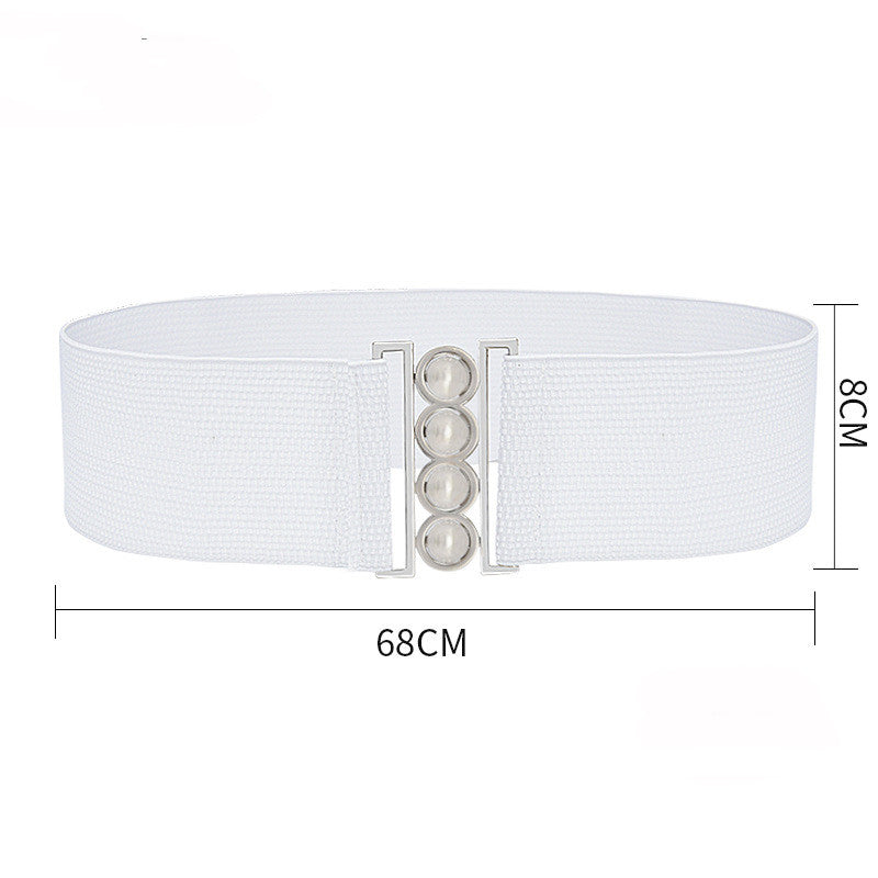Four-ring Fashion Simple Girdle Metal Wide Buckle Belt