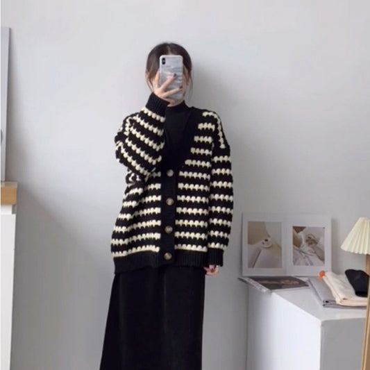 Women's Knitted Cardigan Loose And Slim To Cover Belly