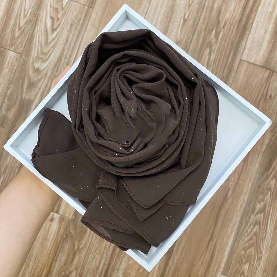 Fashion Simple Golden Chiffon Long Scarf