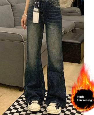 Women's Retro Blue Skinny Jeans Plus Size