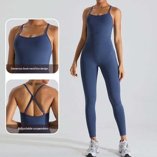 Yoga Suit Set Tight Fitting One Piece Outfit For Exercise And Fitness