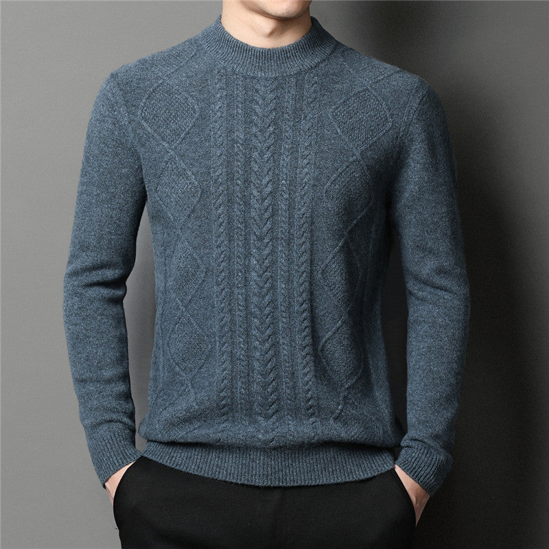 Thick Solid Color Business Casual Men's Sweater