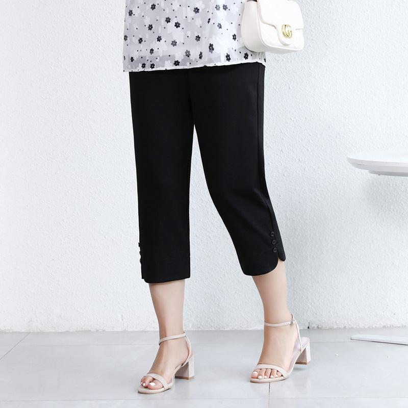 Summer Women's Thin Loose High Waist Casual Straight Pants