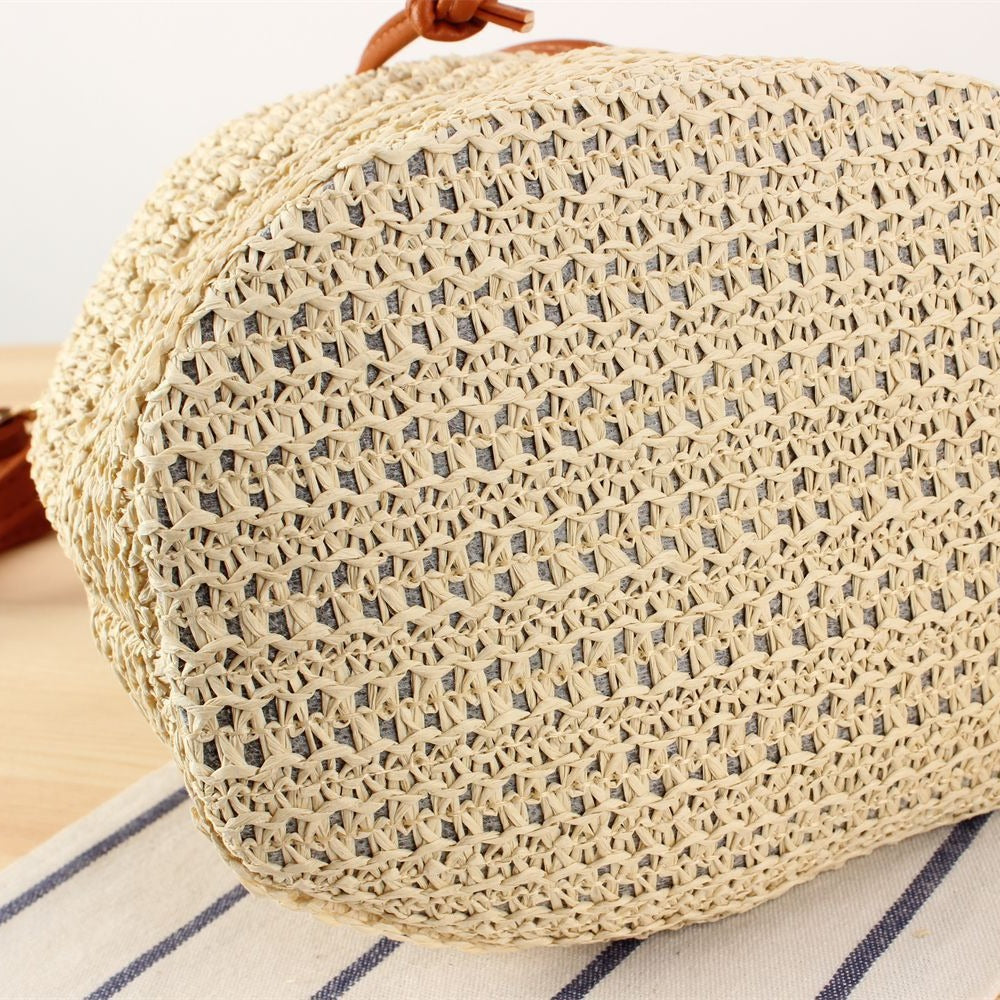 Simple Fashion All-match Handbag Bucket Woven Bag