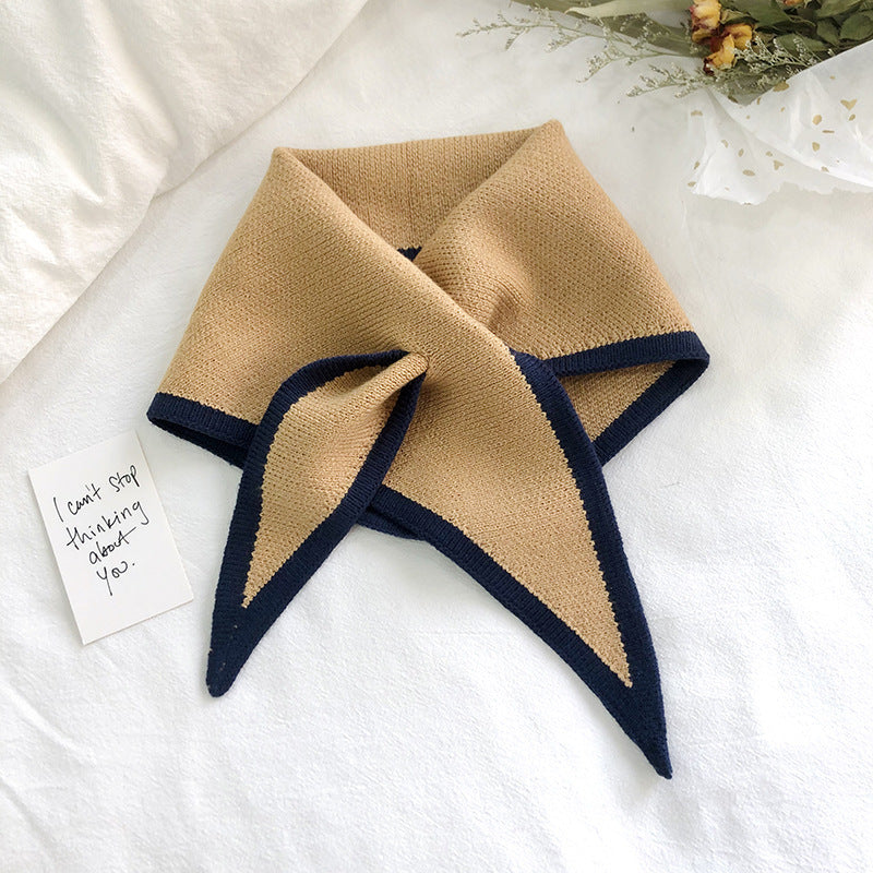 Autumn And Winter Triangle  Knitted Shawl Style Women's Outer Scarf