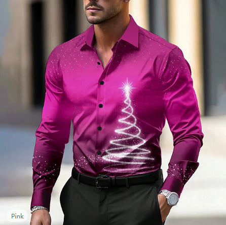 Hawaiian Shirt Printed Men's Long-sleeved Shirt