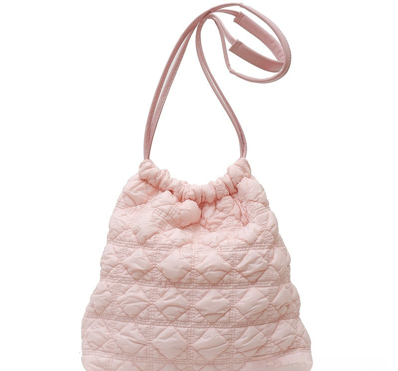 Diamond Bucket Fashion Pleated Crossbody Bag