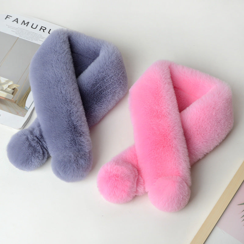 Warm thickened fur plush scarf